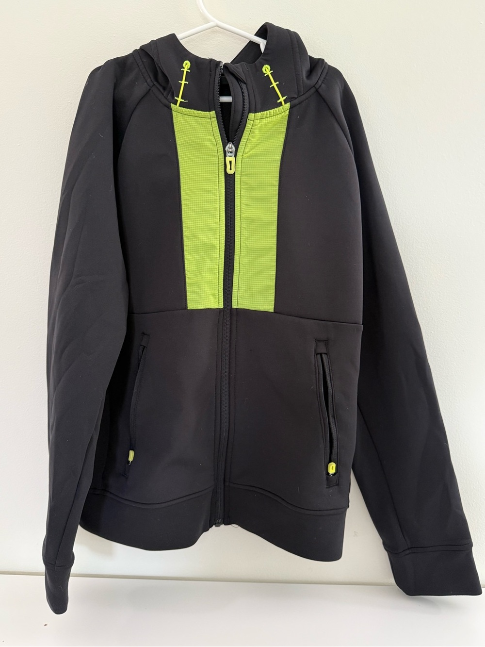 Kids Black and Lime Zip Hoodie Jacket